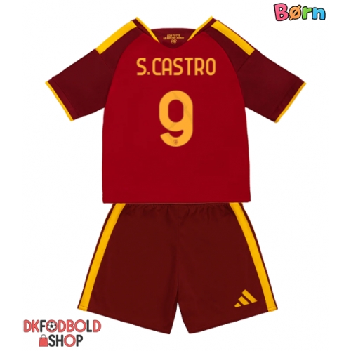 AS Roma Santiago Castro #9 Hjemmebanesæt Børn 2026-27 Kort ærmer (+ korte bukser)